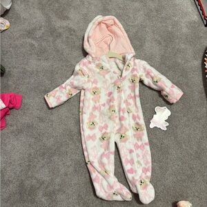 Pink Hooded Kids One Piece